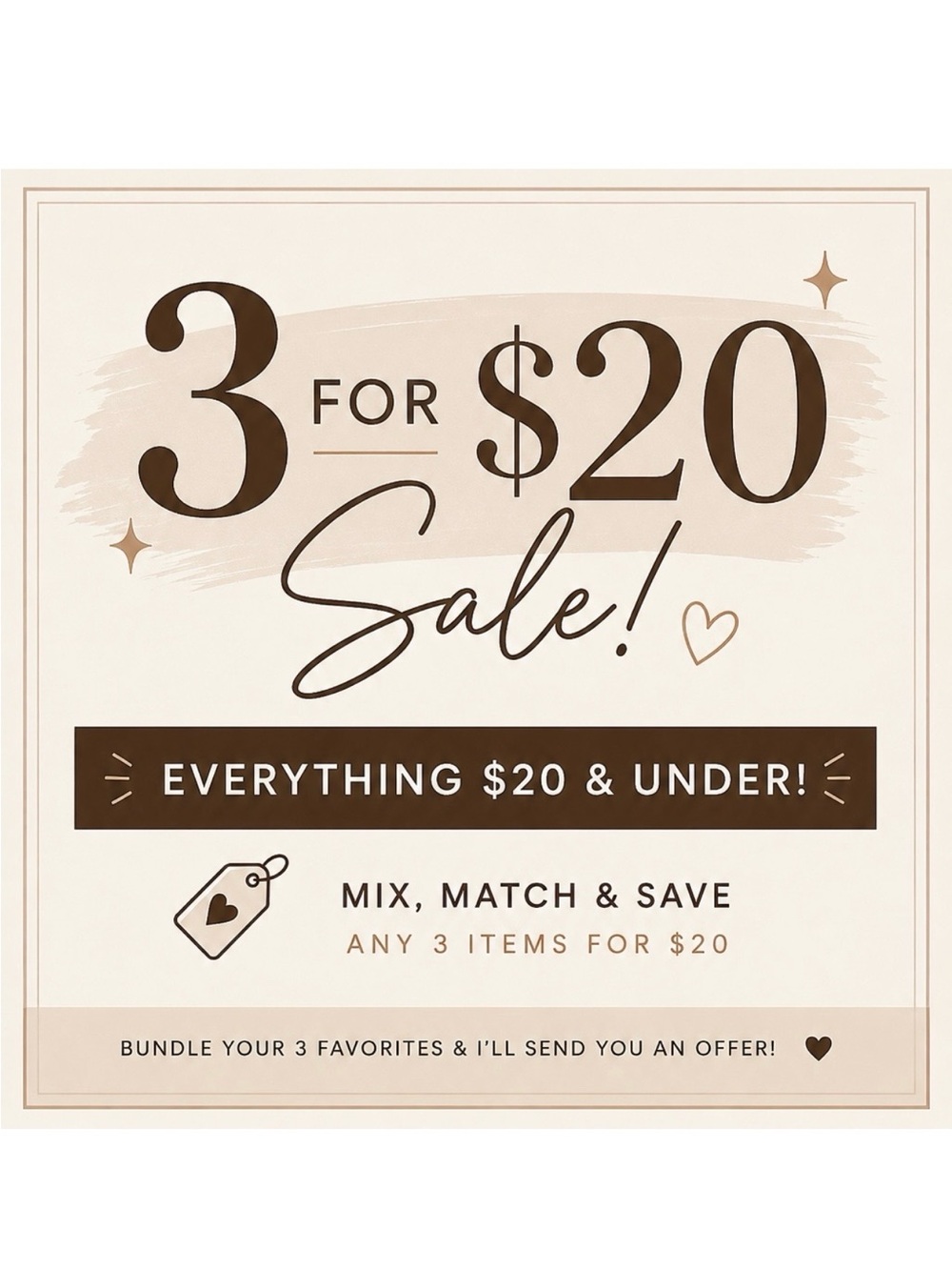 ✨ 3 FOR $20 SALE! ✨ Bundle & Save | Items $20 & Under